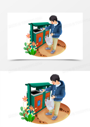 倒垃圾图片素材