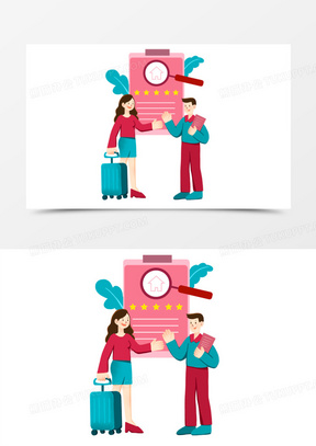 卡通签租房合同素材150手绘矢量租房合同插画素材150手绘创意签约租房