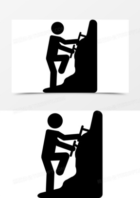 登山的剪影图标