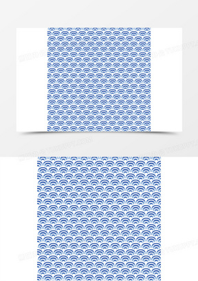 蓝色鱼鳞纹纹理元素