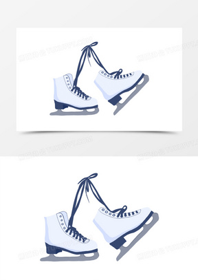 卡通滑冰鞋冰刀鞋元素