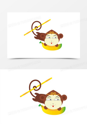 卡通扁平孙悟空矢量