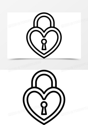 心形挂锁图标