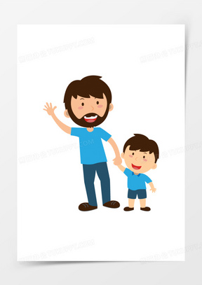 卡通父子图片素材