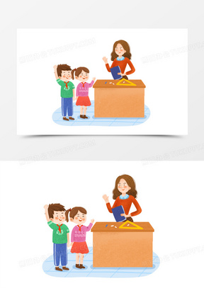 手绘卡通学生向老师问好插画免抠元素