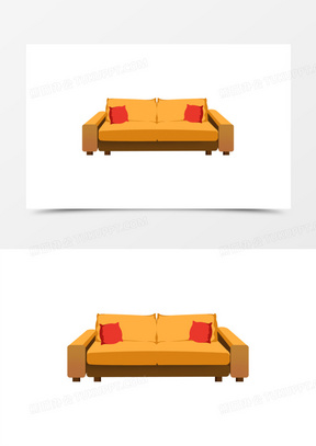 手绘卡通沙发家具素材
