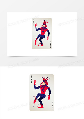 手绘卡通扑克大王免抠素材