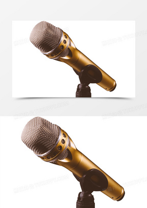 麦克风金色唱歌金属