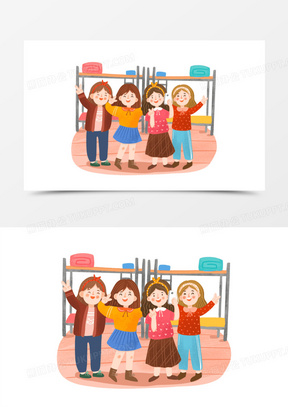 手绘大学生宿舍场景素材981卡通手绘女生宿舍场景素材141手绘卡通男生