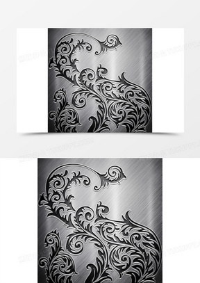 欧式花纹银色金属背景