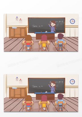 手绘教室图片素材