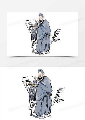 水墨古人图片素材