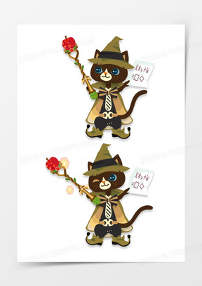 卡通魔法动物猫咪