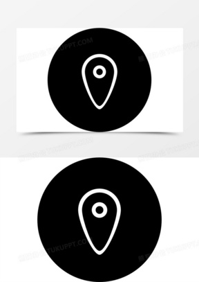 定位占位符大纲符号在圆形按钮图标