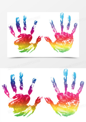 有质感的彩色手掌印
