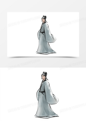 水墨古人图片素材