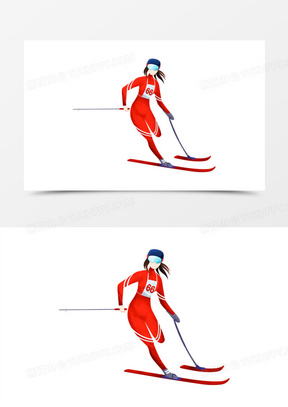 残奥单板滑雪卡通图片