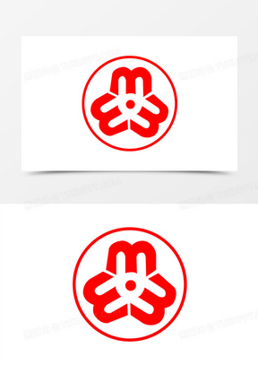 红色矢量三八妇女节标志素材