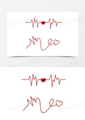 简约心跳心电图分割线装饰素材