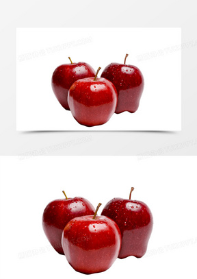 水果红色苹果三个红苹果