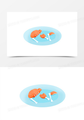 手绘卡通剩菜剩饭免抠素材