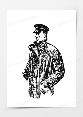 手绘军人