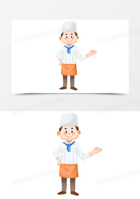 卡通可爱烘培师傅免抠元素