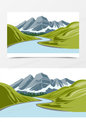 山川河流背景矢量