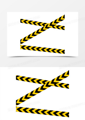 黄黑隔离带警戒线装饰素材