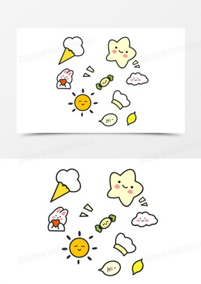 装饰素材50卡通正能量贴纸免抠装饰元素140卡通加油鸭贴纸免抠装饰