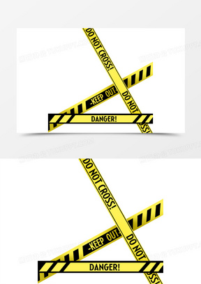 黄黑色警戒线警示长条装饰元素370红白色安全带警戒线装饰元素172矢量