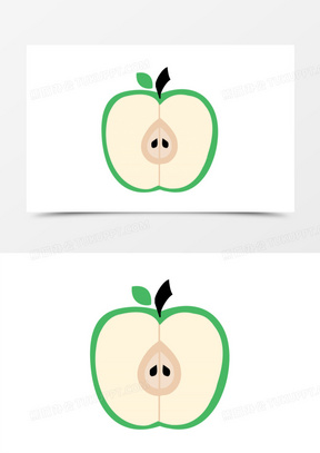 苹果核简笔画彩色图片