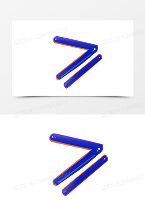 卡通蓝色大于等于号免抠元素