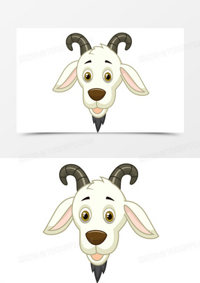 白色卡通山羊头像
