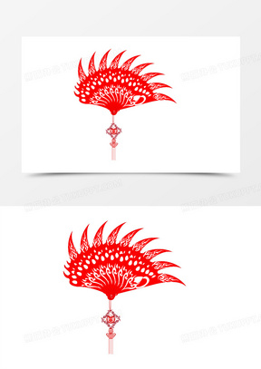 剪纸扇子图片素材