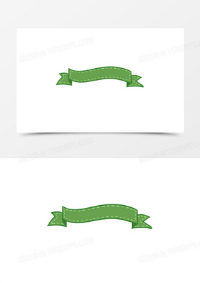 绿色卡通横幅标题边框免抠元素