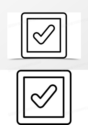 验证方形按钮轮廓图标
