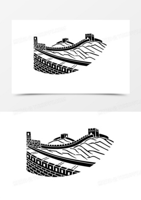 剪影长城素材_剪影长城图片_剪影长城素材图片下载_熊猫办公