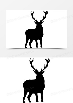 梅花鹿剪影图片唯美