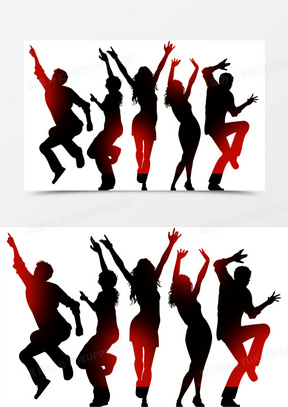 时尚律动人物跳舞剪影