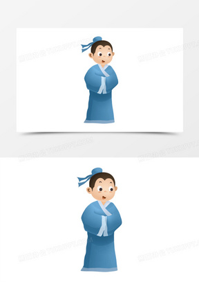 卡通手绘免抠古代人素材