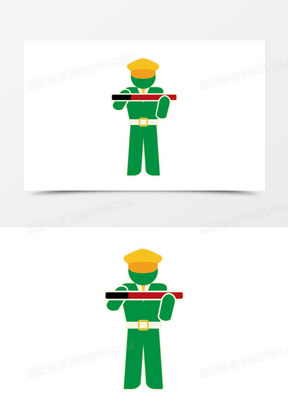 卡通交警手势图