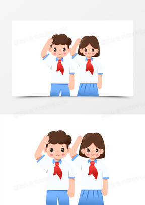 小学生敬礼图片素材
