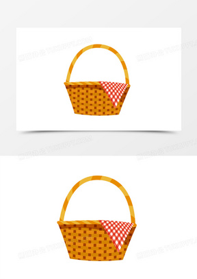 矢量卡通野餐篮子素材