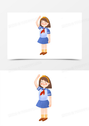 卡通敬礼图片素材