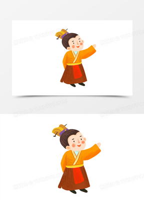 卡通手绘免抠古代王孙贵族免抠元素