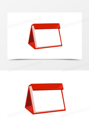 卡通手绘矢量免抠大红色台历边框素材