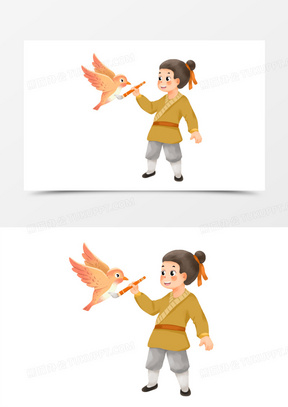 卡通手绘中国故事神笔马良免抠元素