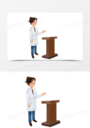 卡通女医生在医疗卫生讲座素材