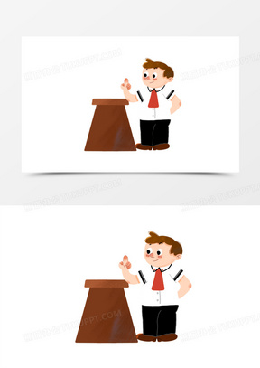 手绘卡通q版本插画风法律知识讲座素材